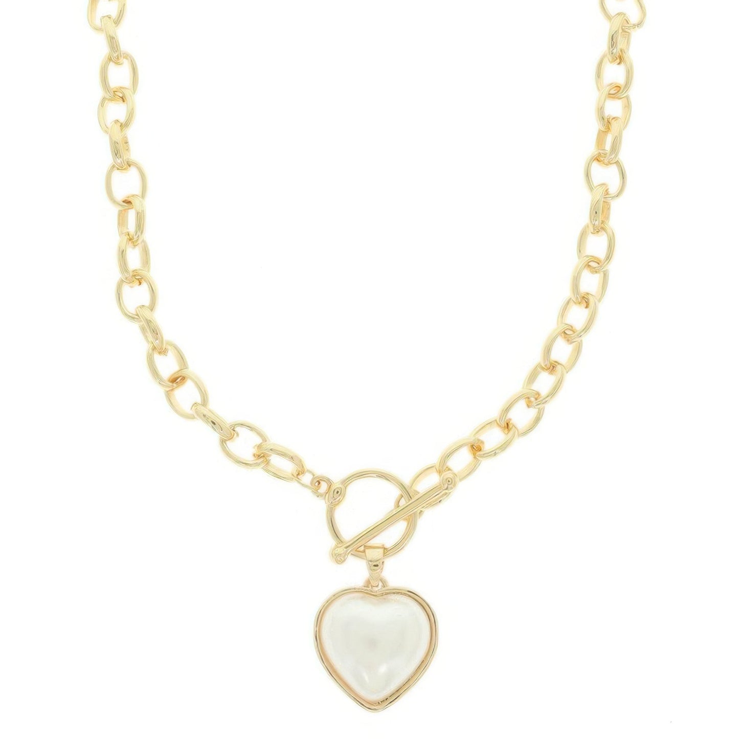 Heart Shape Pearl Pendant Necklace - Goddess Vibes