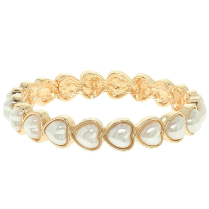 Heart Theme Bezel Jeweled Bracelet - Goddess Vibes