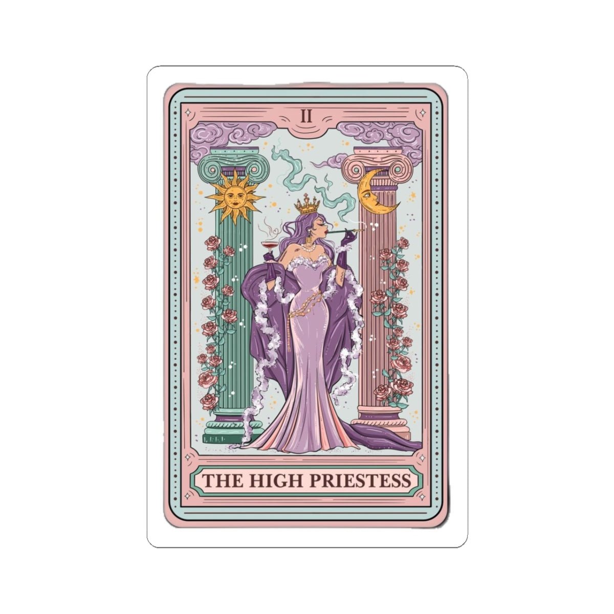 High Priestess Kiss - Cut Sticker – Tarot & Astrology - Goddess Vibes