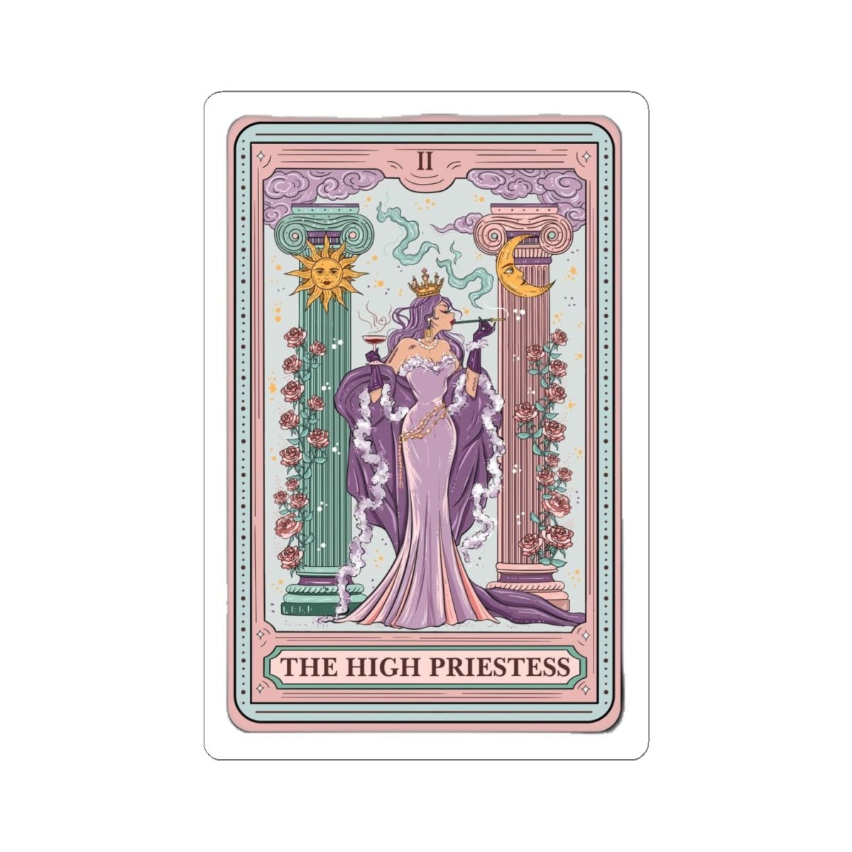 High Priestess Kiss - Cut Sticker – Tarot & Astrology - Goddess Vibes