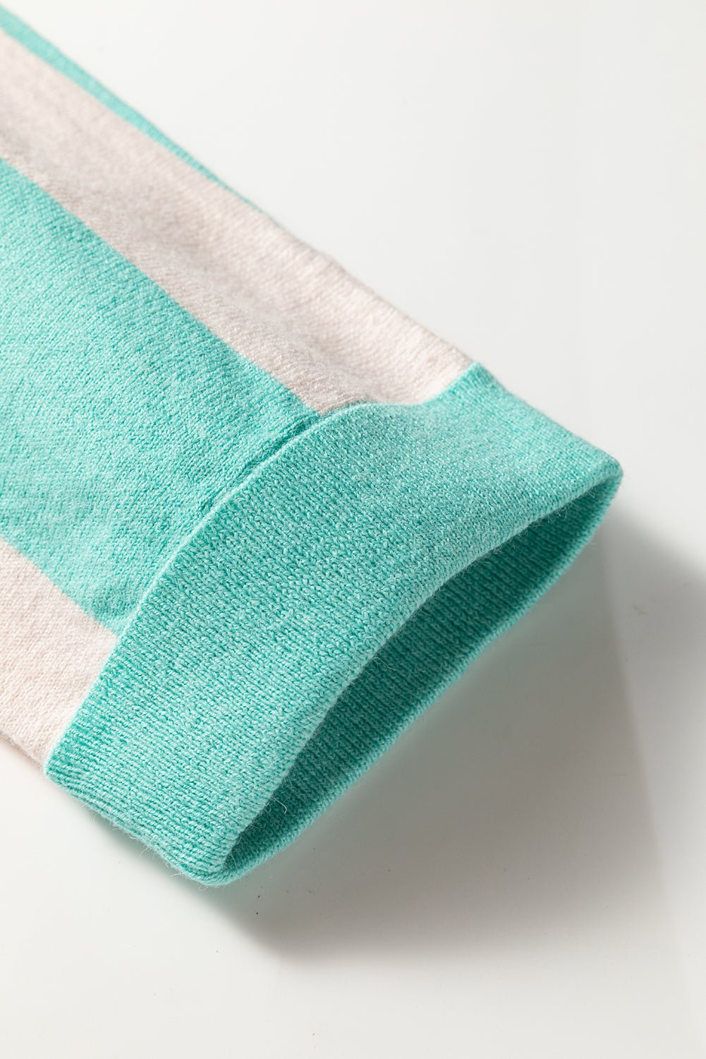 Iceland Blue Colorblock Knit Open Front Short Casual Cardigan - Goddess Vibes