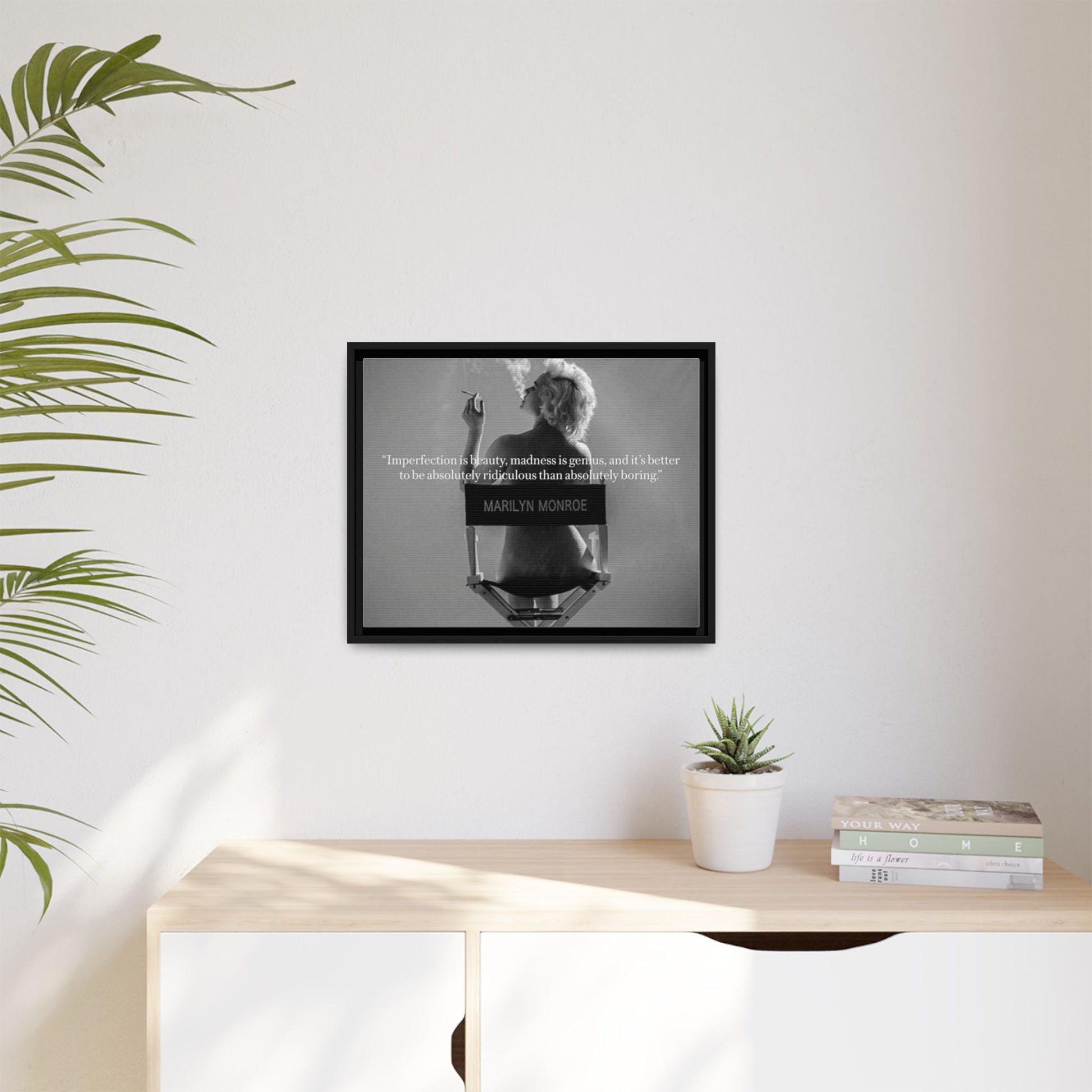 Inspirational Framed Canvas Art - Marilyn Monroe Quote Wall Decor, Home Decor, Office Art, Gift Idea, Motivational - Goddess Vibes