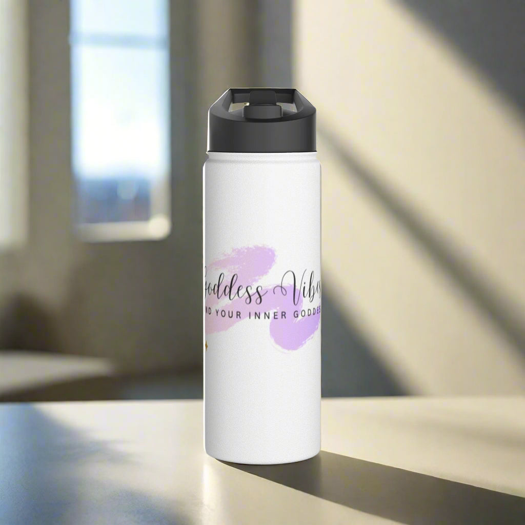 Inspirational Stainless Steel Water Bottle, Stay Hydrated, Motivational Gift, Eco - Friendly Travel Mug, Unique Fitness Companion, Inner [...] - Goddess Vibes