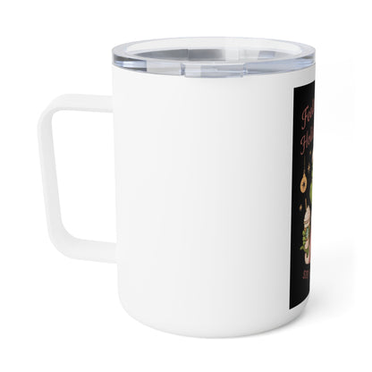 Insulated Coffee Mug — “Feeling Bougie This Holiday Season” Grinch Holiday Travel Mug - Crowned Energy CO.