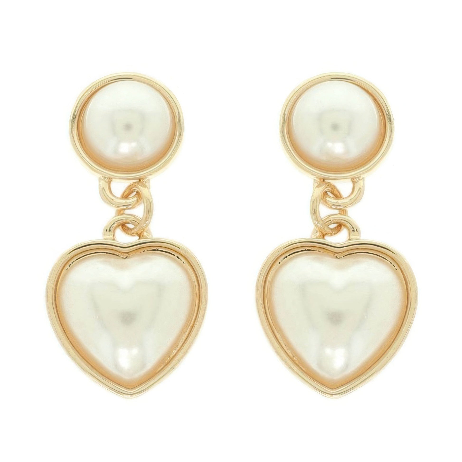 Jeweled Two - tier Heart Earrings - Goddess Vibes