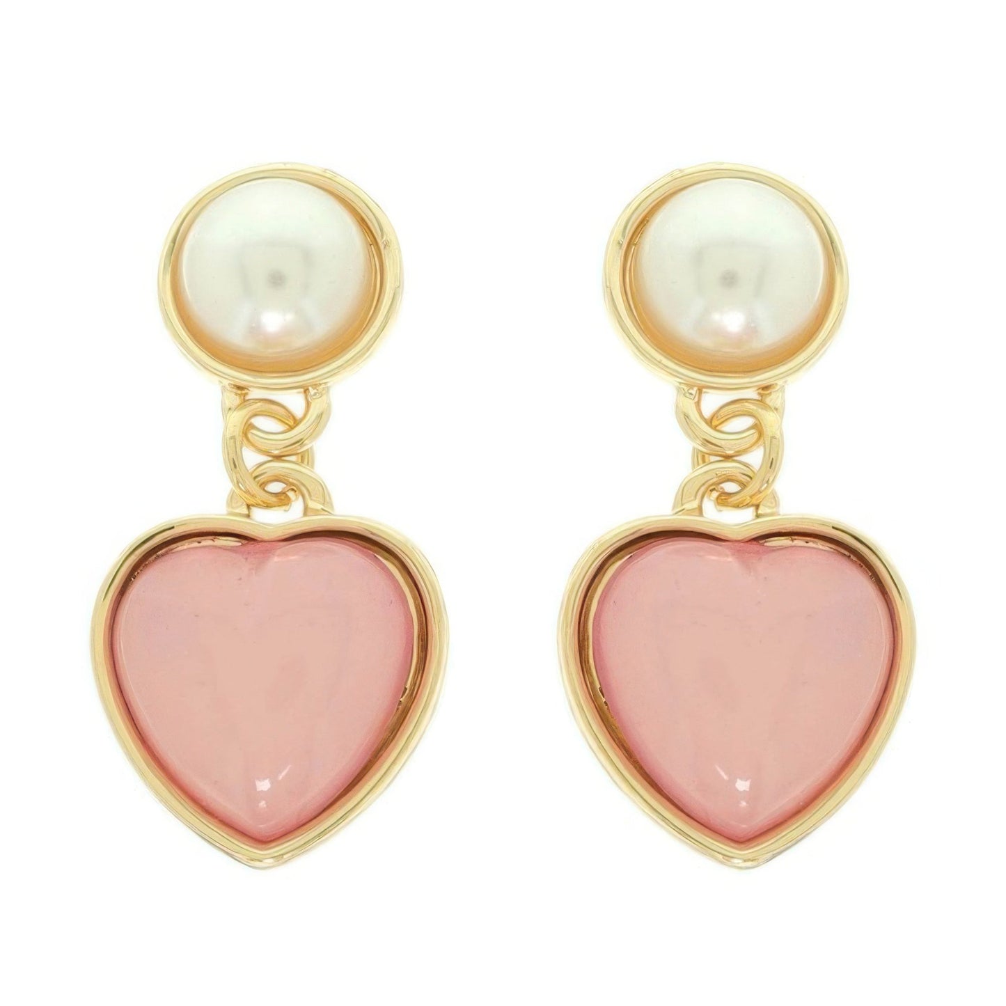 Jeweled Two - tier Heart Earrings - Goddess Vibes