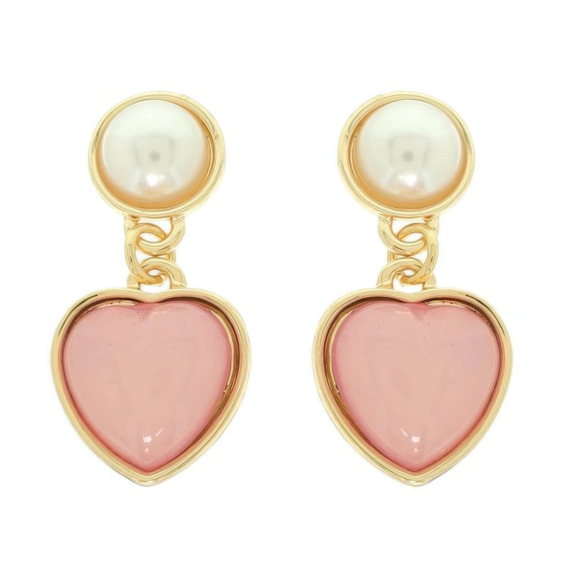 Jeweled Two - tier Heart Earrings - Goddess Vibes