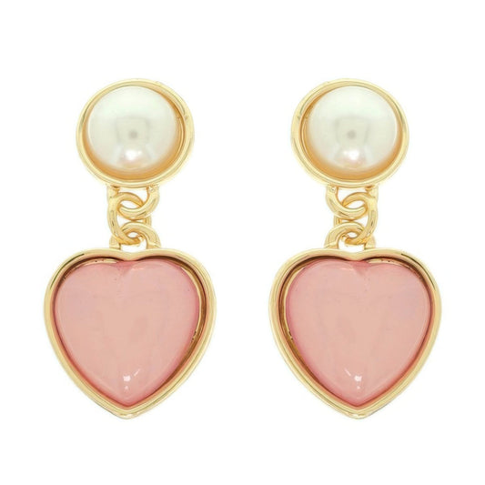 Jeweled Two - tier Heart Earrings - Goddess Vibes