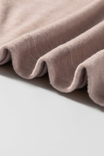 Khaki Colorblock Long Sleeve Crew Neck Top - Goddess Vibes