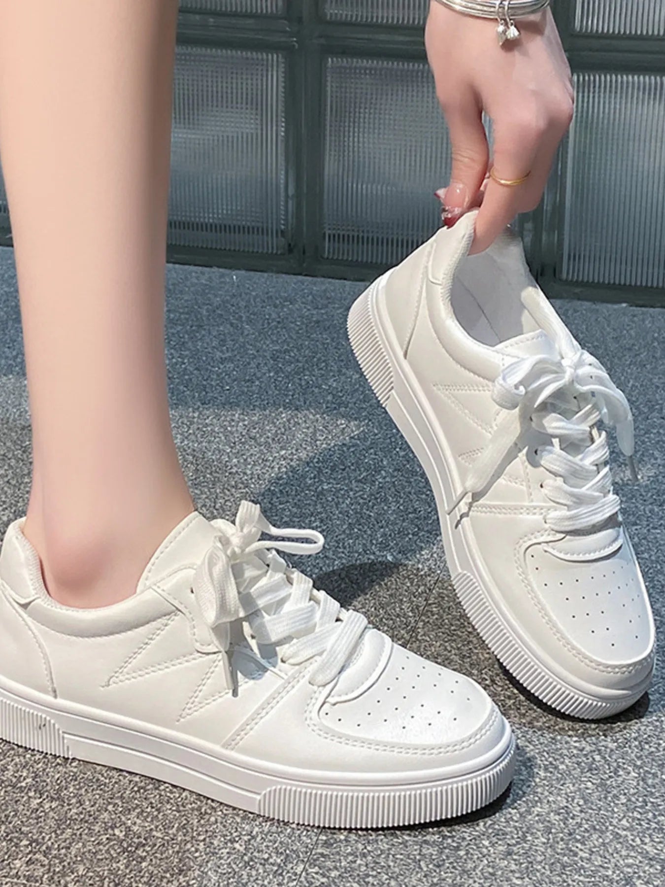 Lace Up Round Toe Sneakers - Goddess Vibes