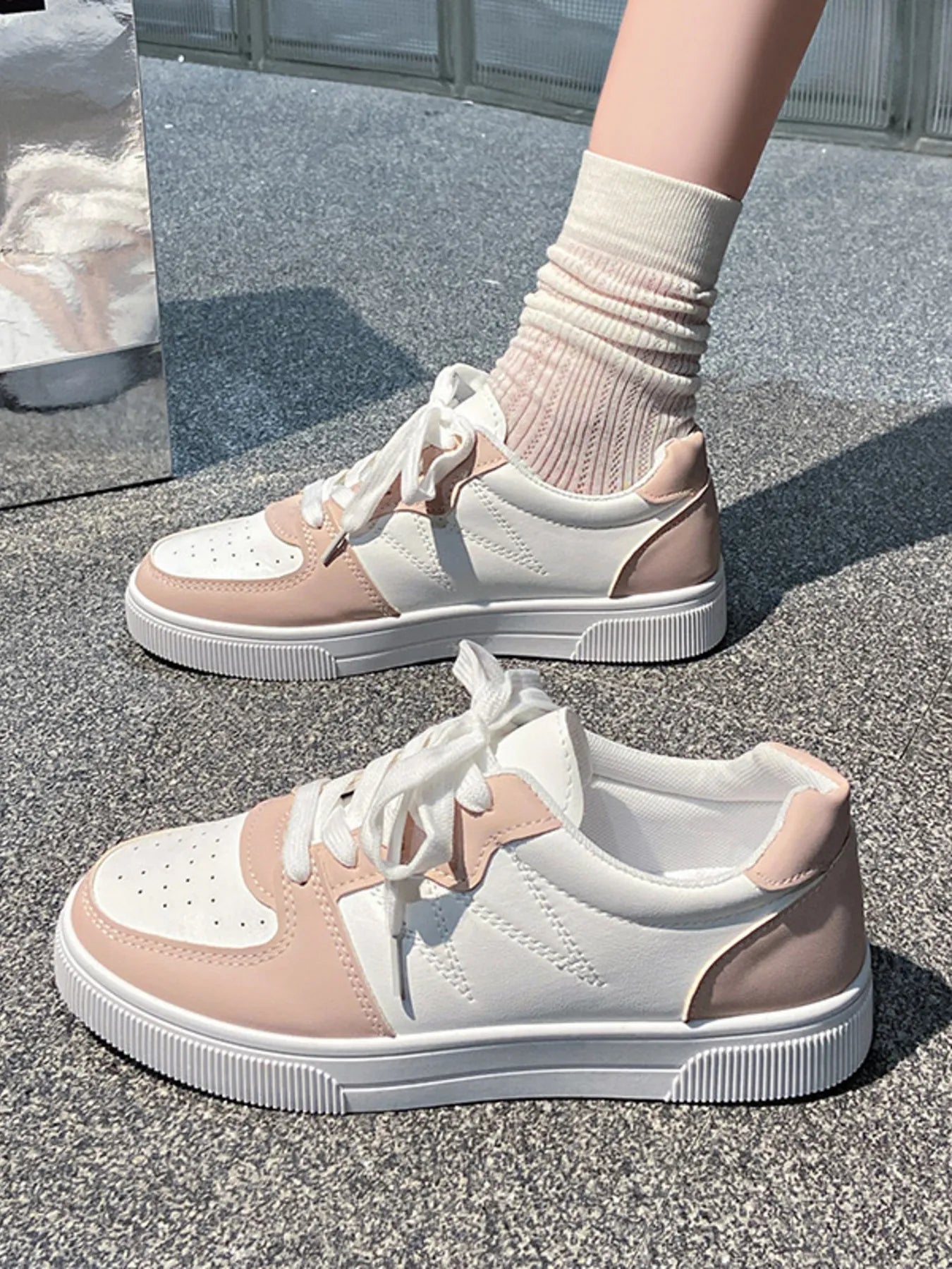 Lace Up Round Toe Sneakers - Goddess Vibes