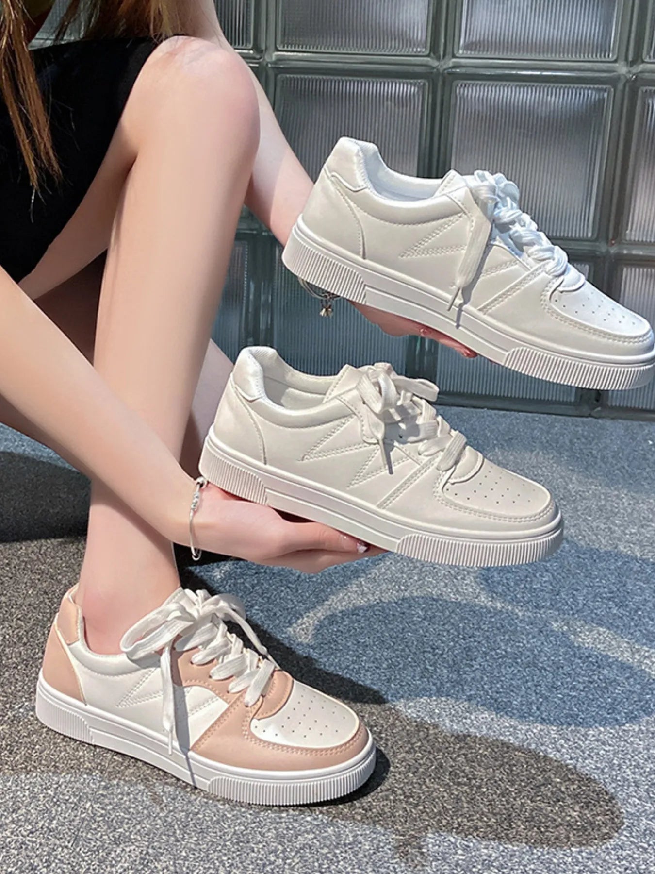 Lace Up Round Toe Sneakers - Goddess Vibes