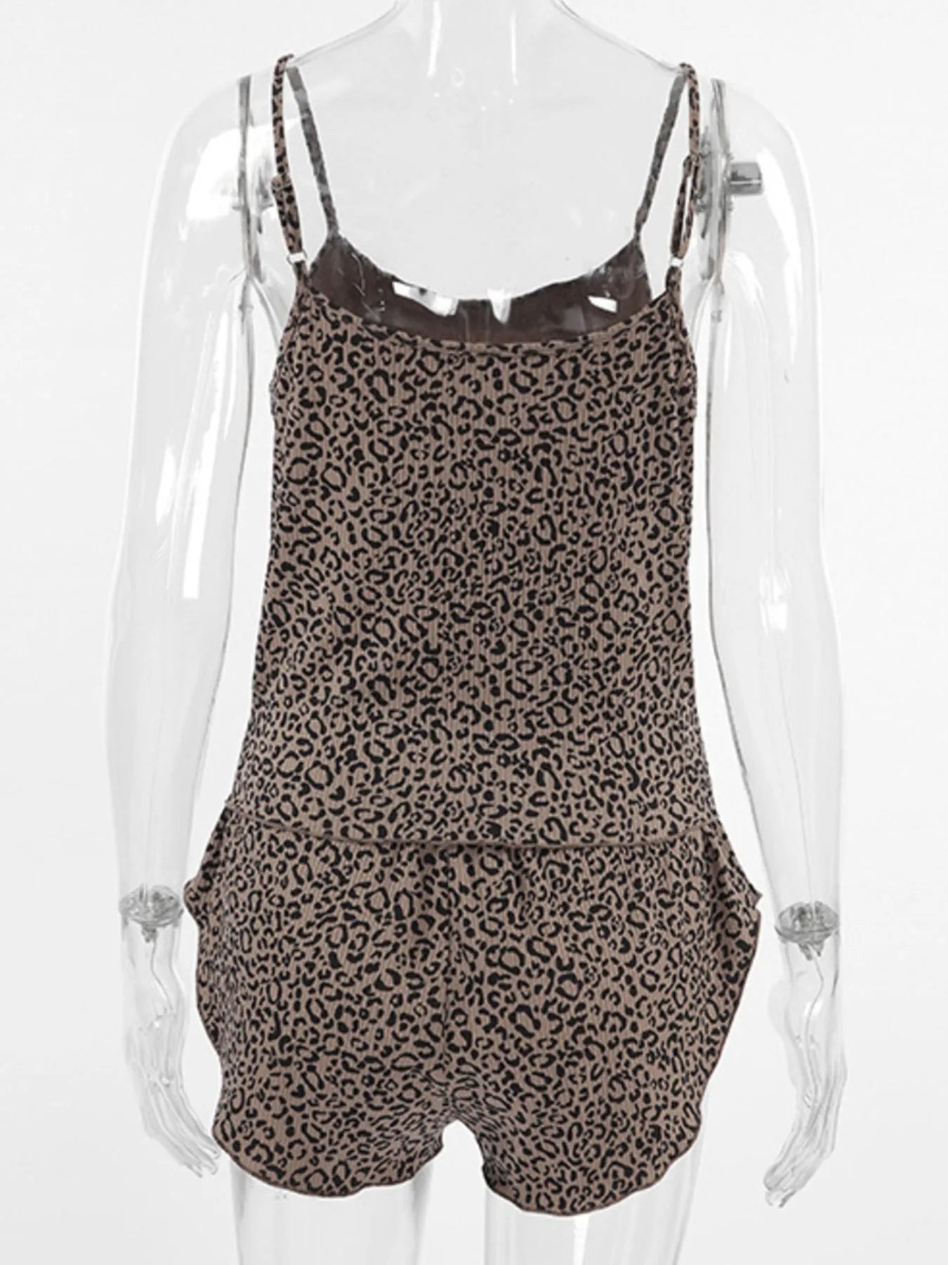 Leopard Cami Cardigan and Shorts 3 - Piece Set - Goddess Vibes