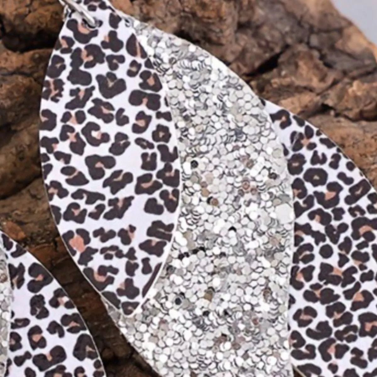 Leopard Print Leather Leaf Drop Earrings - Goddess Vibes