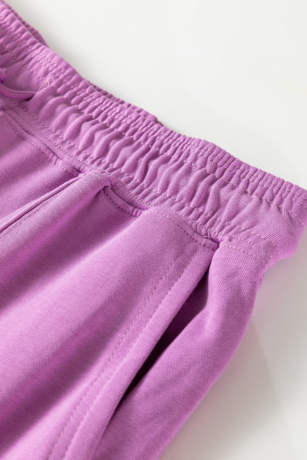 Lilac Drawstring Elastic Waistband Solid Color Jogger Pants - Goddess Vibes