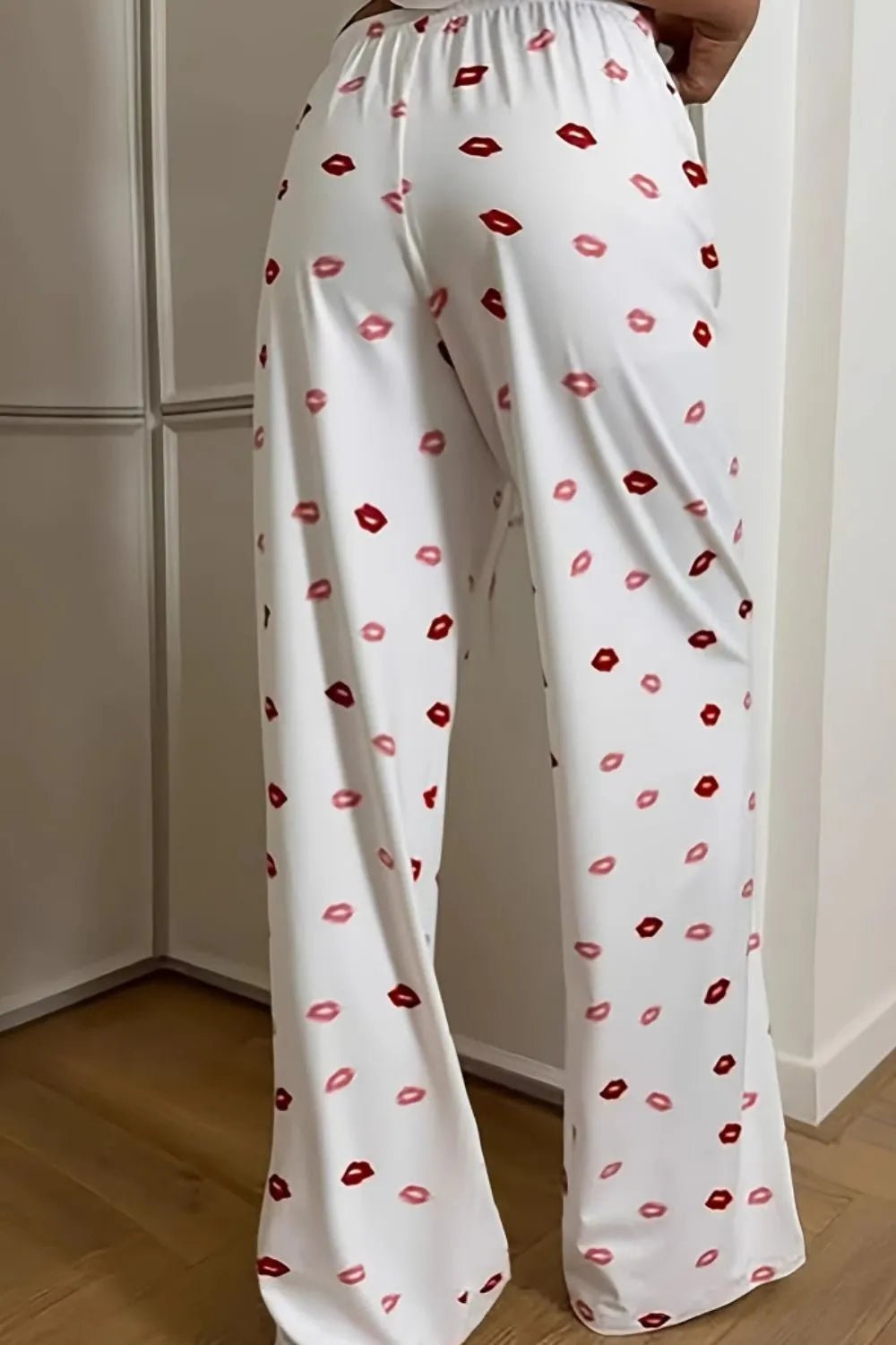 Lips Print Wide Leg Pants - Goddess Vibes