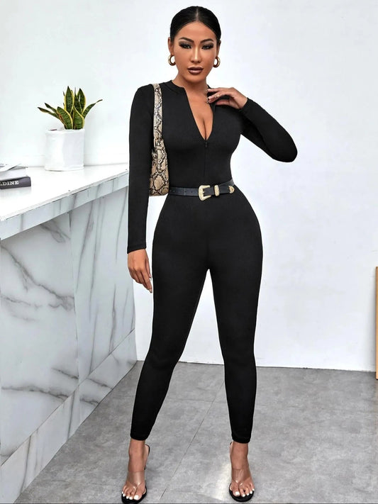 Long Sleeve Bodycon Jumpsuit - Goddess Vibes