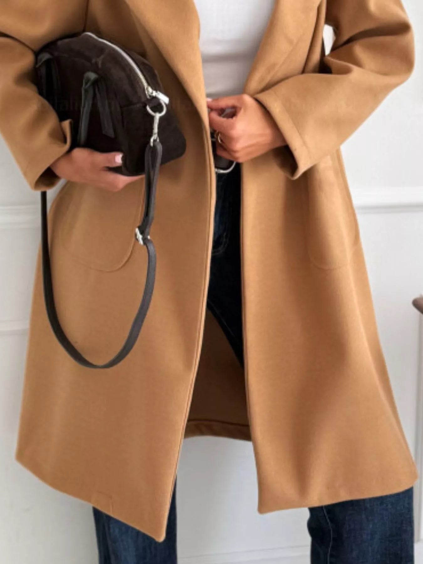 Long - Sleeve Single - Breasted Trench Coat - Goddess Vibes