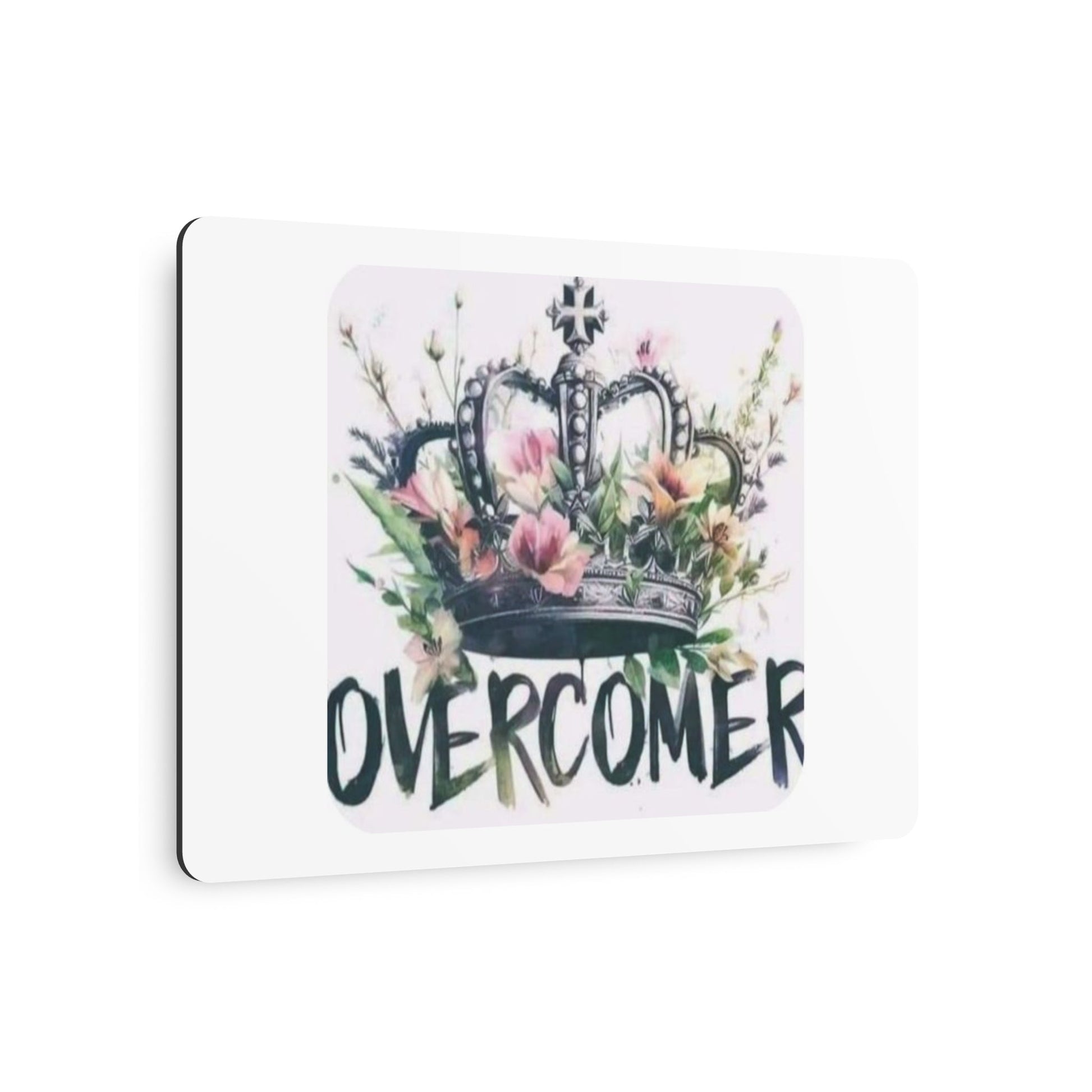Metal Art Sign - Overcomer Crown Decor, Inspirational Wall Art, Home Office Decor, Gift for Encouragement, Uplifting Art - Goddess Vibes