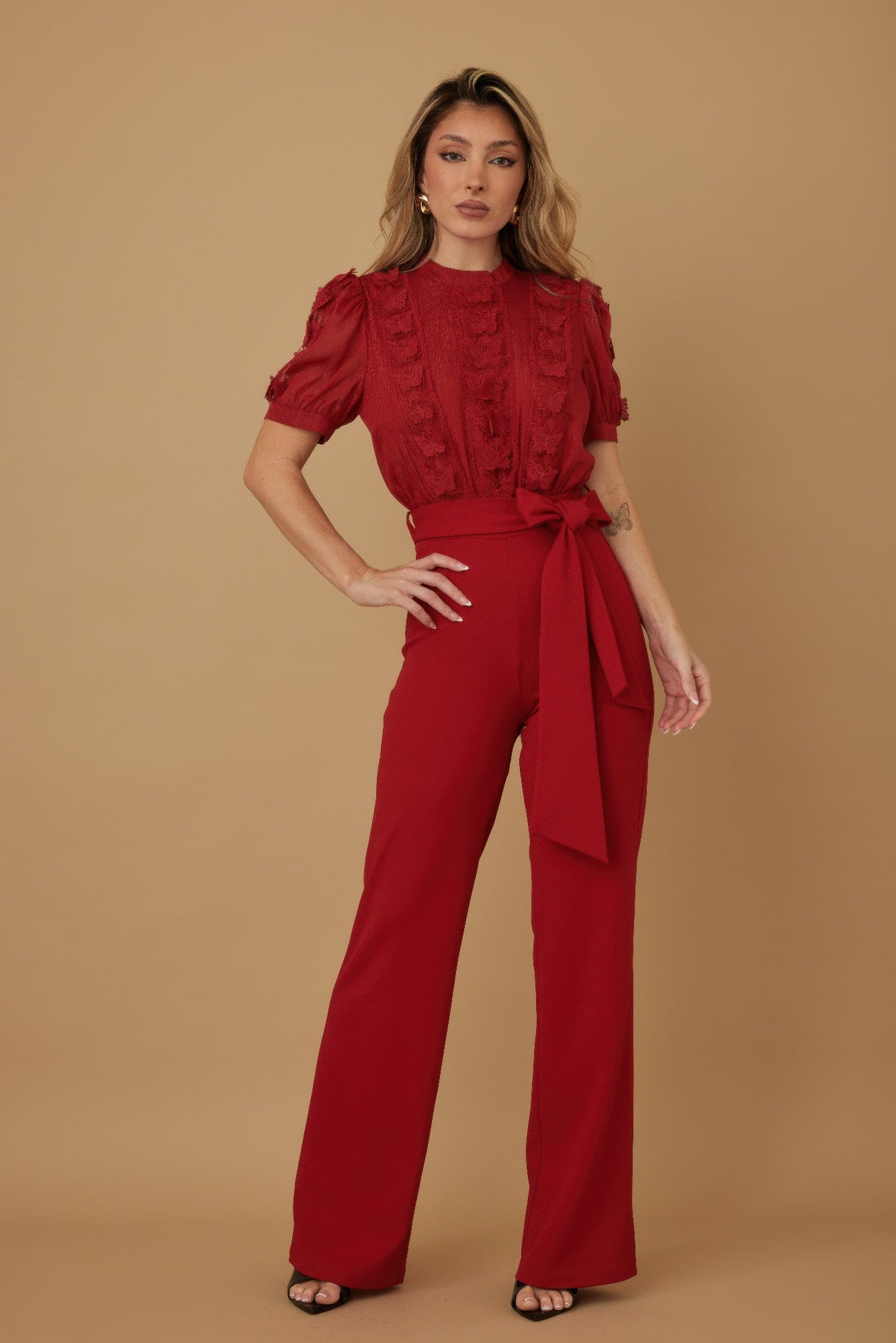 Multi Butterfly Sheer Pattern Jumpsuit - Goddess Vibes