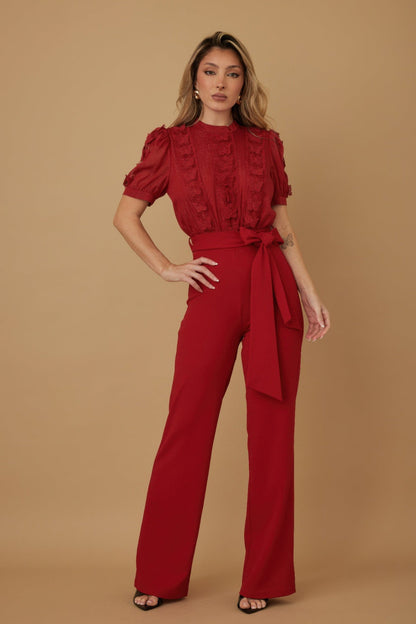 Multi Butterfly Sheer Pattern Jumpsuit - Goddess Vibes