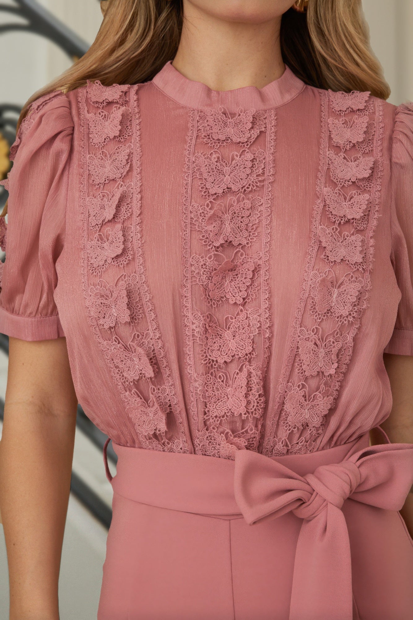 Multi Butterfly Sheer Pattern Jumpsuit - Goddess Vibes