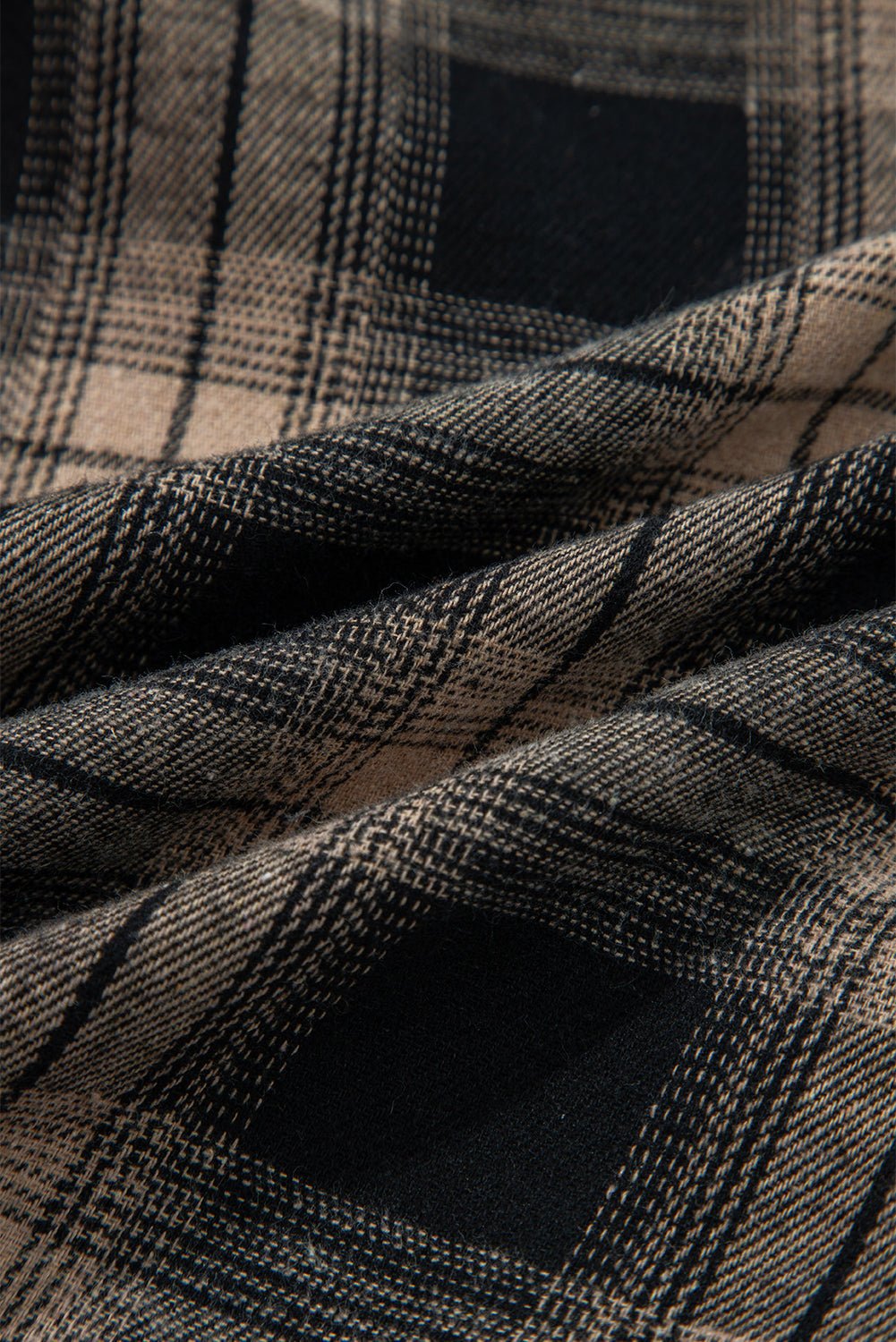 Multicolour Retro Plaid Double Flap Pocket Brushed Shacket - Goddess Vibes