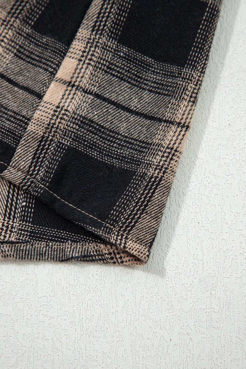 Multicolour Retro Plaid Double Flap Pocket Brushed Shacket - Goddess Vibes