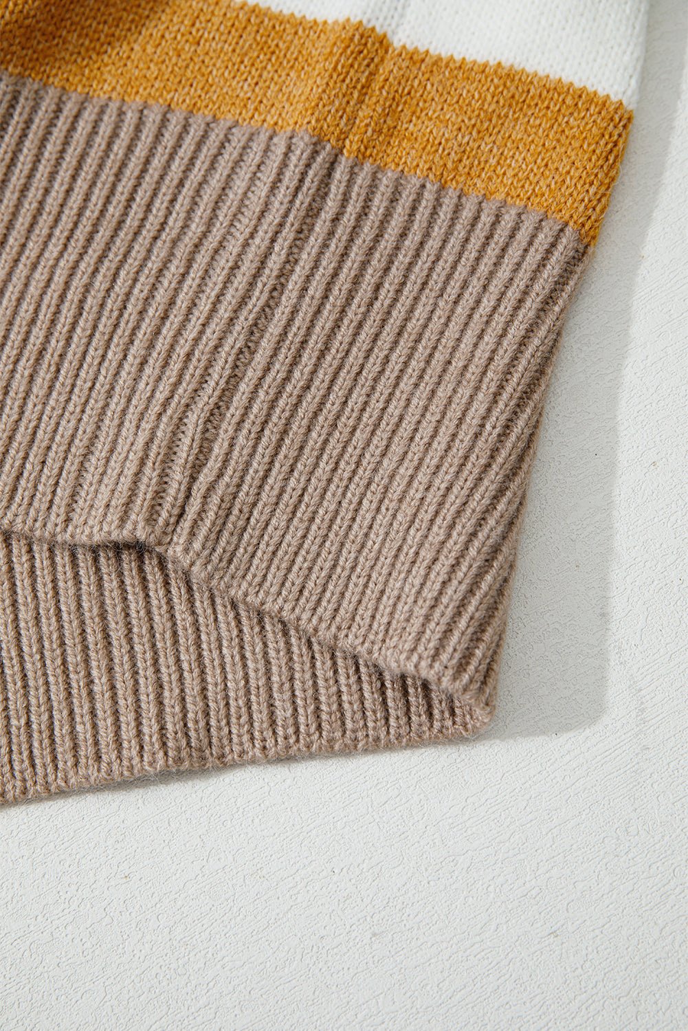 Multicolour Striped Colorblock Drop Shoulder Plus Size Sweater - Goddess Vibes