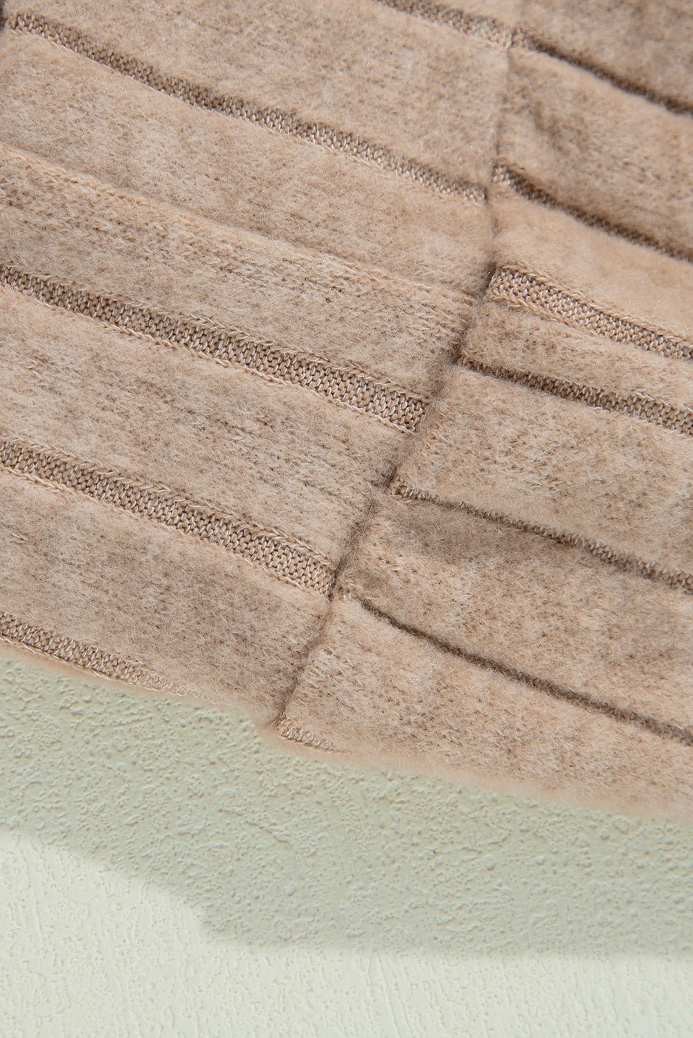 Parchment Floral Patchwork Long Sleeve Ribbed Blouse - Goddess Vibes