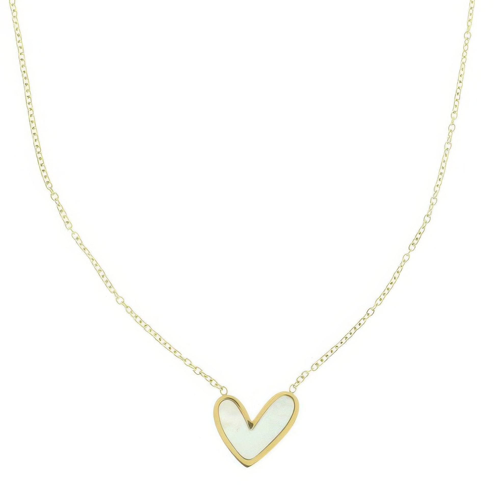 Pearlescent Heart Pendant Necklace - Goddess Vibes