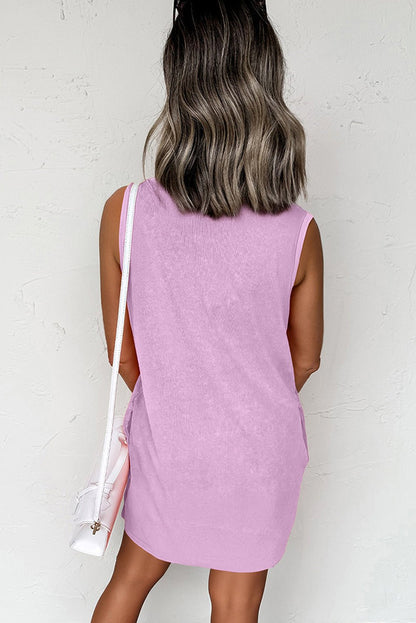 Phalaenopsis Mineral Wash Tank Mini Dress with Pockets - Goddess Vibes
