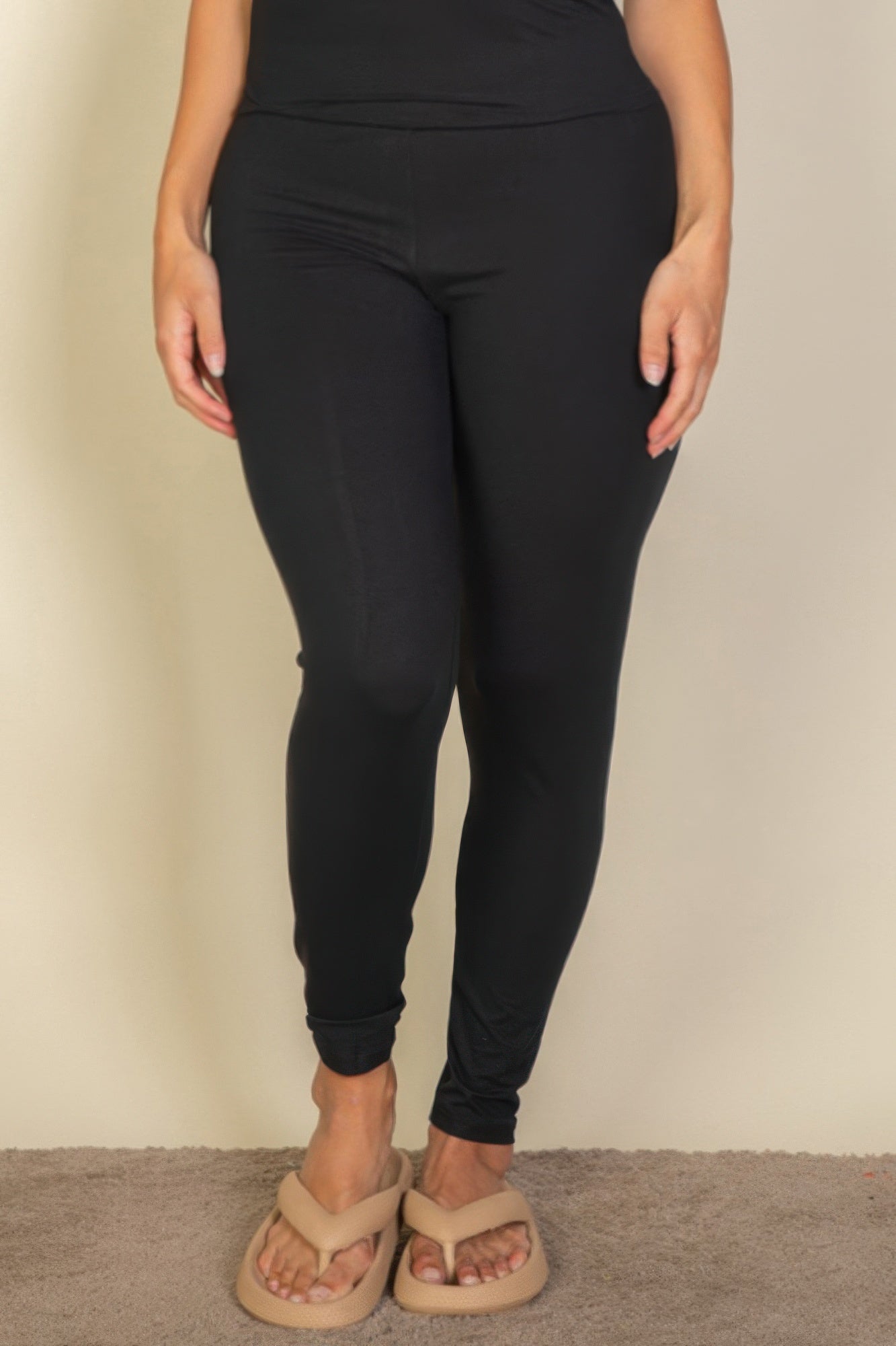 Plus Basic Solid Leggings - Goddess Vibes