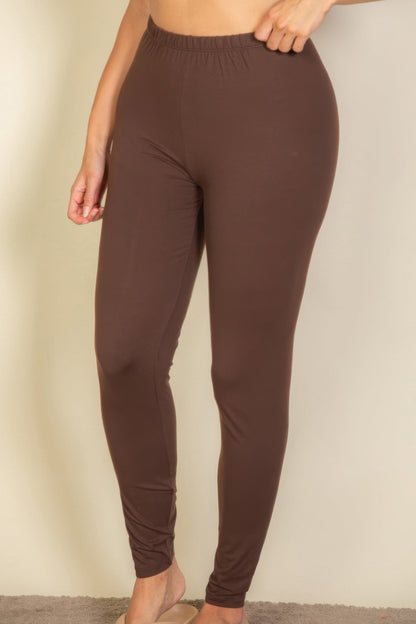 Plus Basic Solid Leggings - Goddess Vibes