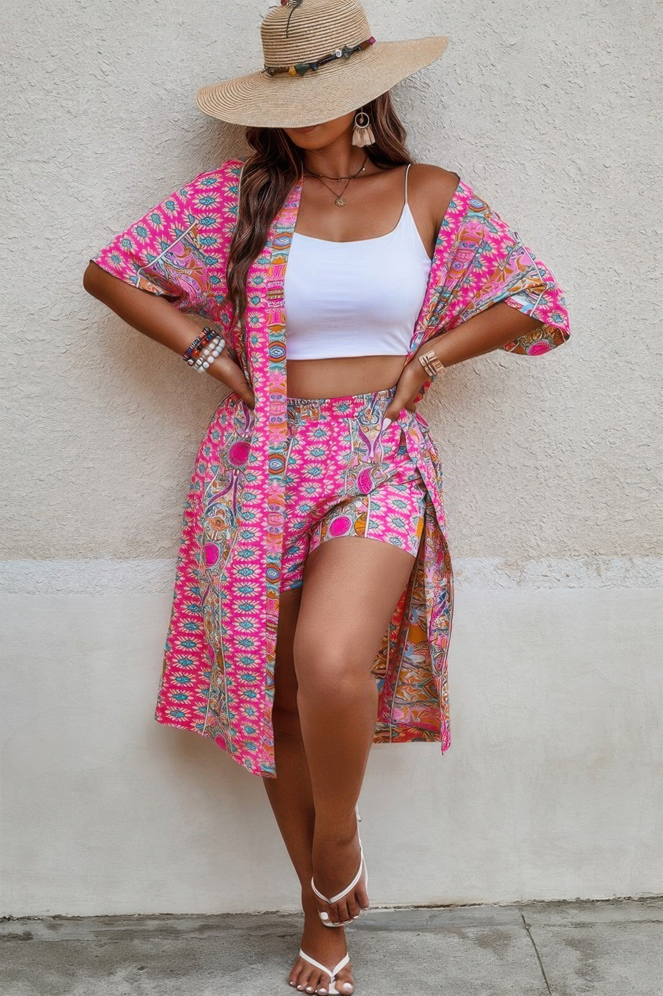 Plus Size Two Pieces Printed Elastic Waist Sets - Goddess Vibes