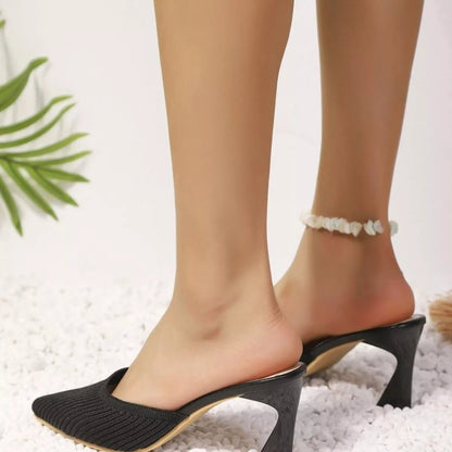 Point Toe Flare Heels Sandals - Goddess Vibes