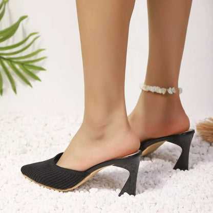 Point Toe Flare Heels Sandals - Goddess Vibes