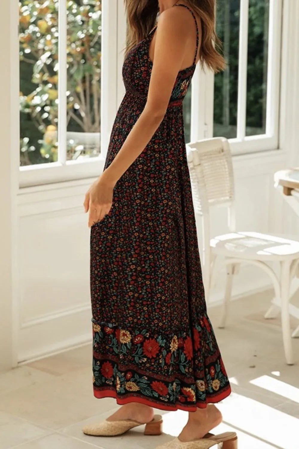 Printed Maxi Cami Dress - Crowned Energy CO.