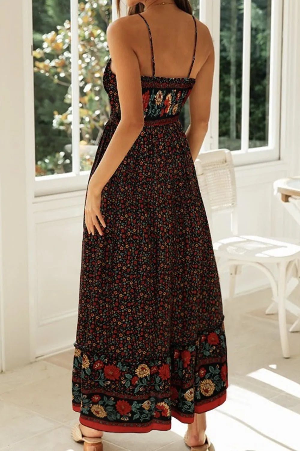Printed Maxi Cami Dress - Crowned Energy CO.