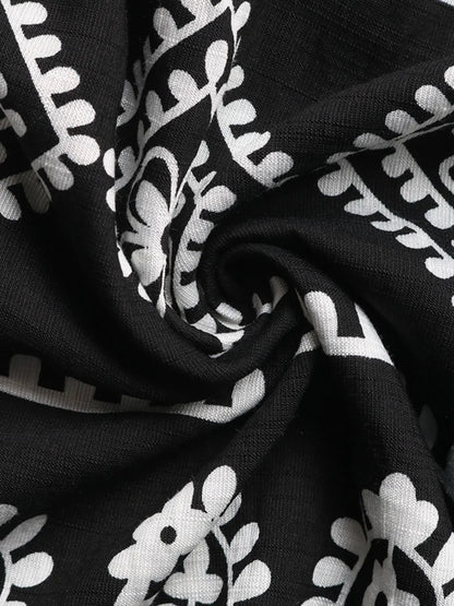 Printed Square Neck Maxi Cami Dress - Crowned Energy CO.