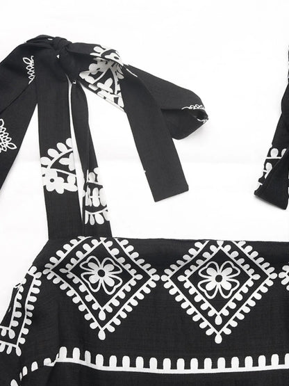 Printed Square Neck Maxi Cami Dress - Crowned Energy CO.