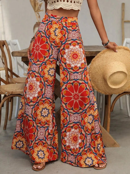 Printed Wide Leg Pants - Goddess Vibes