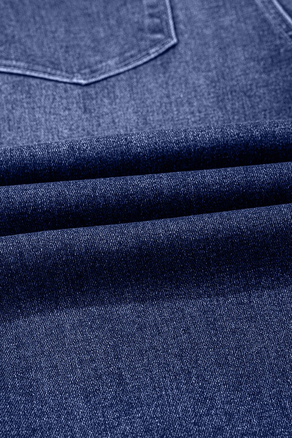 Real Teal Folded Cuffs Distressed Straight High Waist Jeans - Goddess Vibes