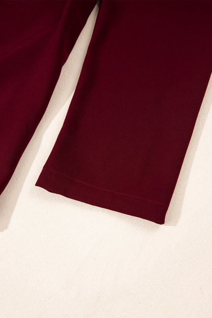 Red Dahlia Collar Tab Sleeve Zip Up Flap Detail Jacket - Crowned Energy CO.