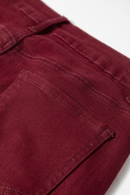 Red Dahlia Loose Straight High Waist Solid Color Jeans - Crowned Energy CO.