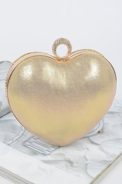 Rhinestone Heart Shape Party Clutch - Goddess Vibes