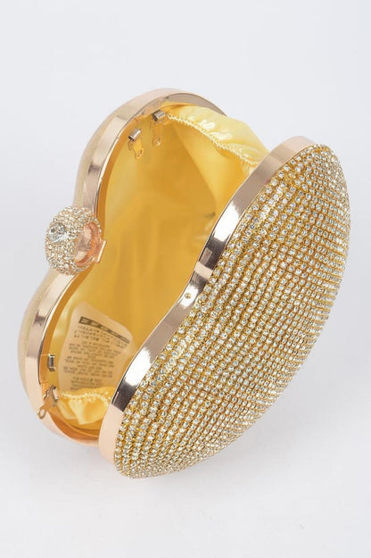 Rhinestone Heart Shape Party Clutch - Goddess Vibes