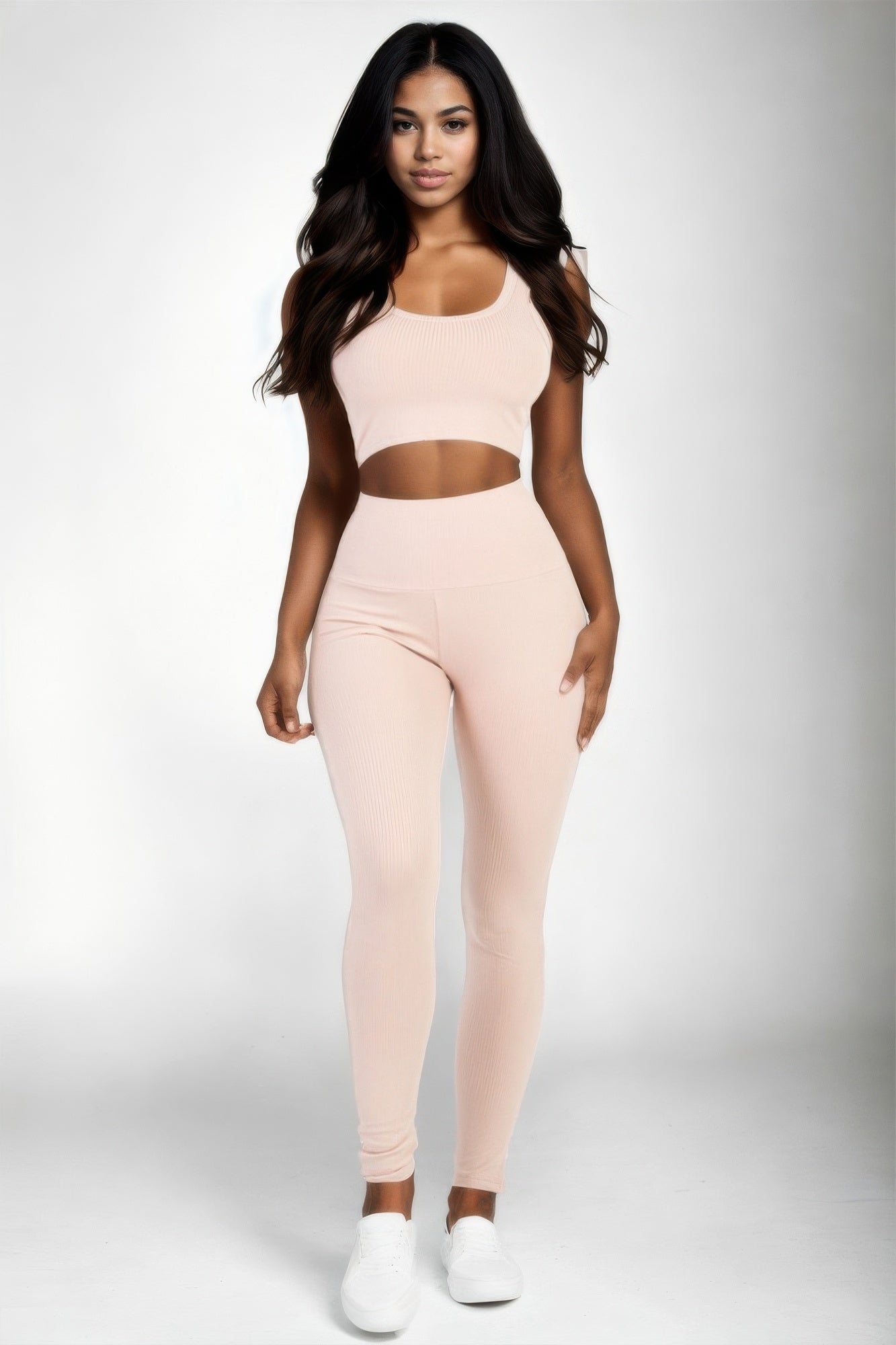 Ribbed Crop Top & Leggings Set - Goddess Vibes