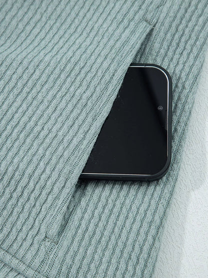 Ribbed Drop Shoulder Knit Hoodie - Goddess Vibes