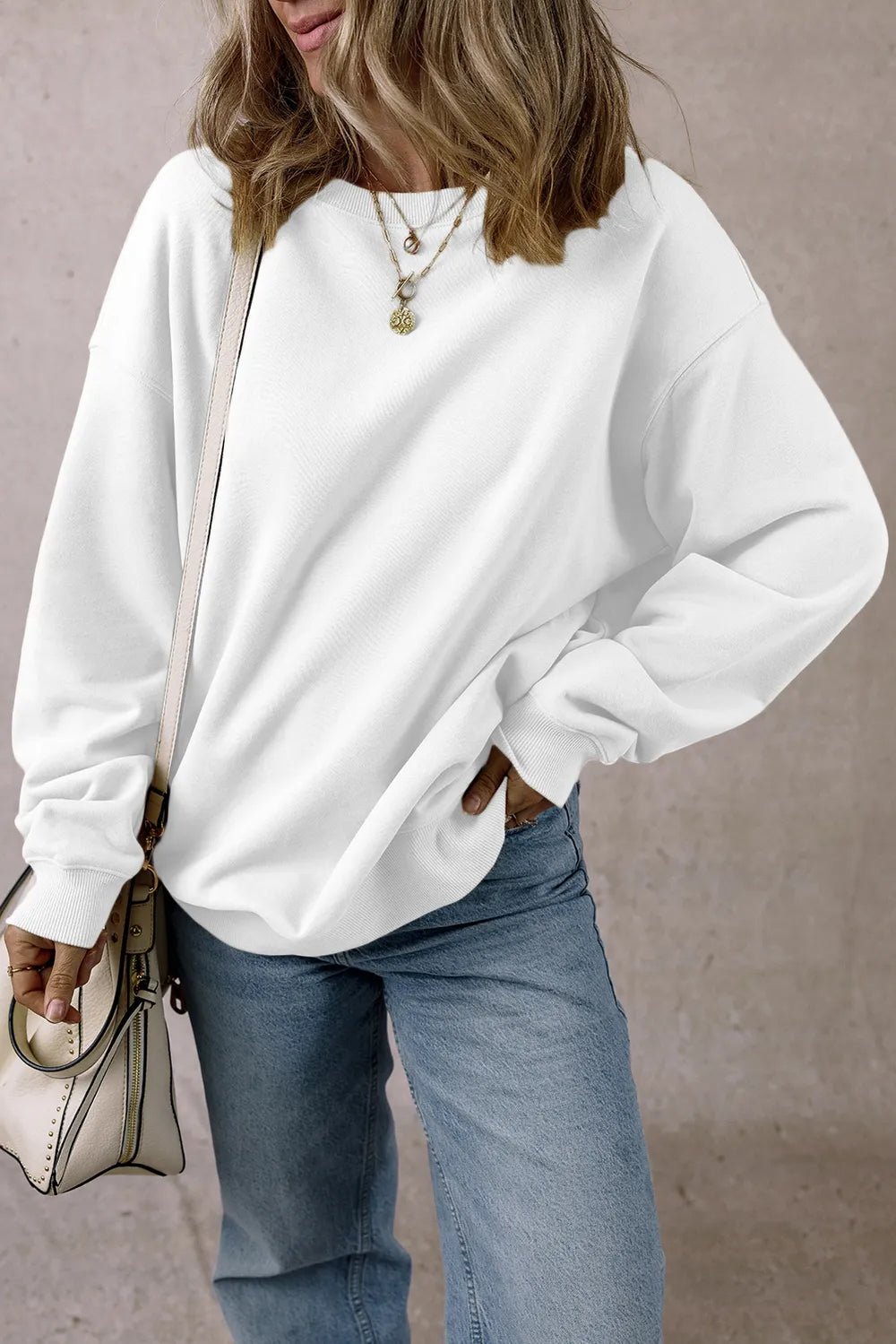 Round Neck Long Sleeve Sweatshirt - Goddess Vibes
